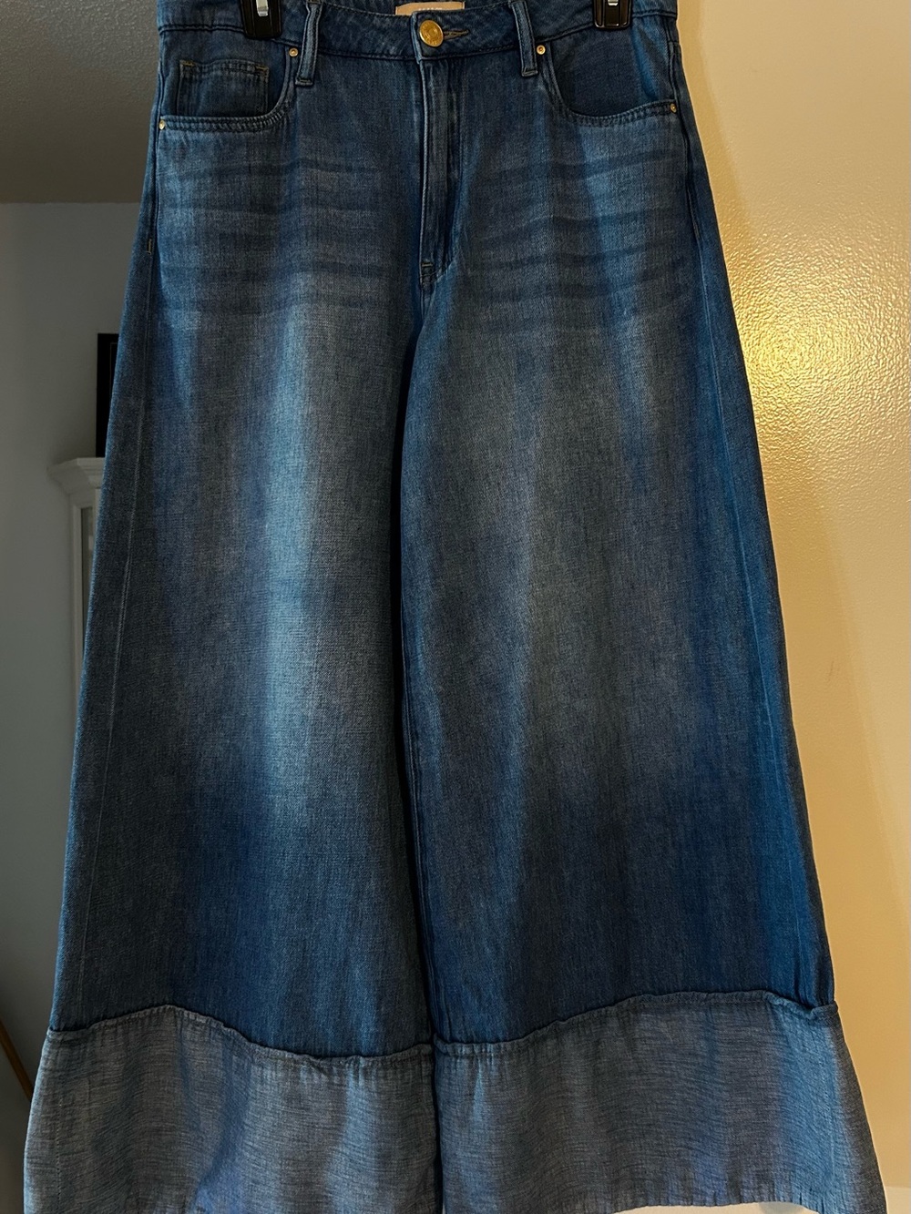 Kut from the Kloth Blake High Rise Crop Super Wide Leg Sz 2 BOHO FESTIVAL